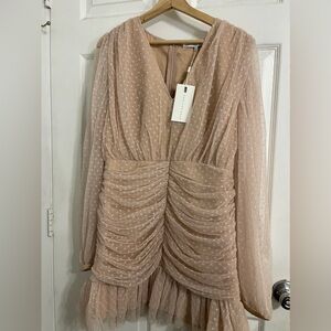 Pink beige flare dress